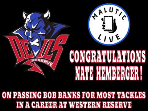 Malutic Live (@malutic_live) on Twitter photo Congratulations to Western Reserve's Nate Hemberger for breaking the school record for most tackles in a career!
The previous record holder was Bob Banks (2005-2008) with 312.
<a href="/c_steffens12/">Connor Steffens</a> <a href="/austin_malutic/">Austin Malutic</a> <a href="/real_ryangordon/">Ryan Gordon</a> Congratulations to Western Reserve's Nate Hemberger for breaking the school record for most tackles in a career!
The previous record holder was Bob Banks (2005-2008) with 312.
<a href="/c_steffens12/">Connor Steffens</a> <a href="/austin_malutic/">Austin Malutic</a> <a href="/real_ryangordon/">Ryan Gordon</a>