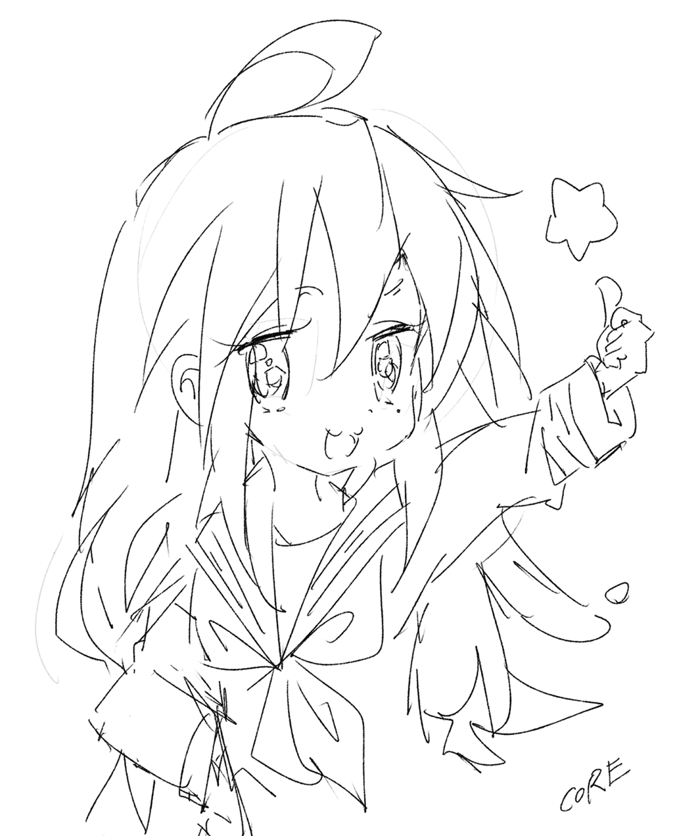 謎の勢いに乗ってこなたも描く( i _ i )☆ 