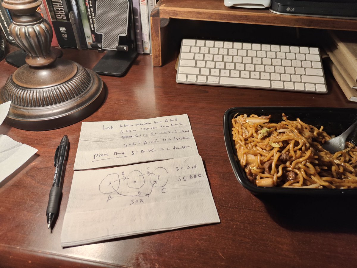 Doing math and eating Chinese food...