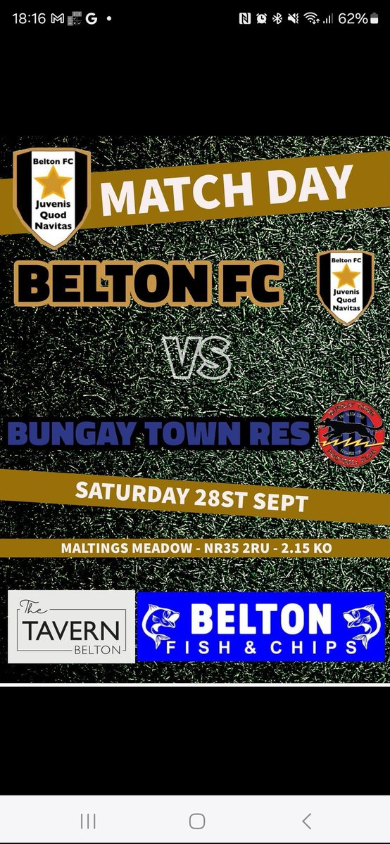 ⚽⚽ MATCH DAY ⚽⚽

It's back to League action as we make the trip to 2nd placed <a href="/BungayTownFC/">Bungay Town FC</a> Res in the <a href="/AnglianCom/">Fosters Solicitors Anglian Combination</a> Div 4!

Sun is out, Blue skies so come over to Maltings Meadow NR35 2RU to support the lads!