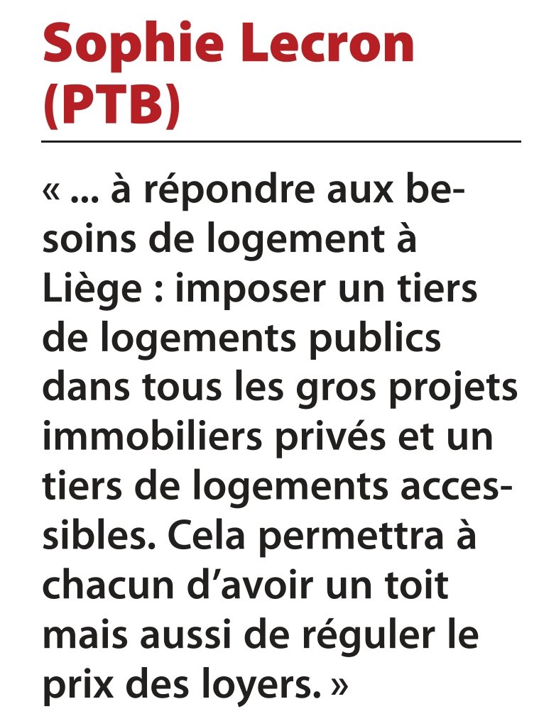 "Si je suis bourgmestre, je m'engage..."👇 <a href="/SophieLecron/">Sophie Lecron</a> tête de liste <a href="/ptbbelgique/">PTB Belgique</a> à Liège au débat de <a href="/lesoir/">Le Soir</a>