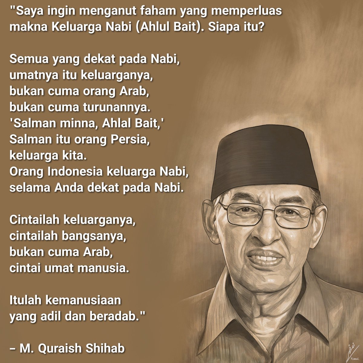 Quotes yang sangat mengena dari Prof. M. Quraish Shihab di acara Maulid Nabi di PSQ tadi. Inilah mengapa menurut saya beliau adalah sosok ulama' yang mengagumkan. Semoga Allah selalu memberi kesehatan dan umur panjang kepada beliau.
<a href="/quraishihab/">M. Quraish Shihab</a>  <a href="/PSQonline/">Pusat Studi Al Quran</a> <a href="/LenteraHatiBook/">Lentera Hati</a>