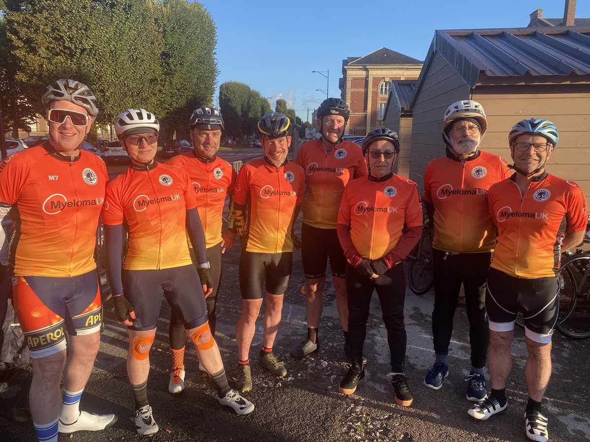 These amazing patients with myeloma some on treatments are cycling from London to Paris @myelomauk how impressive that they can cycle 300 miles from London to Paris please support their fundraising!!