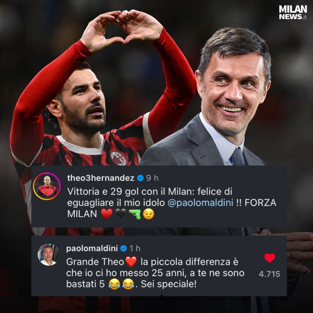 MilanNewsit's tweet image. THEO HERNANDEZ ❤️ PAOLO MALDINI