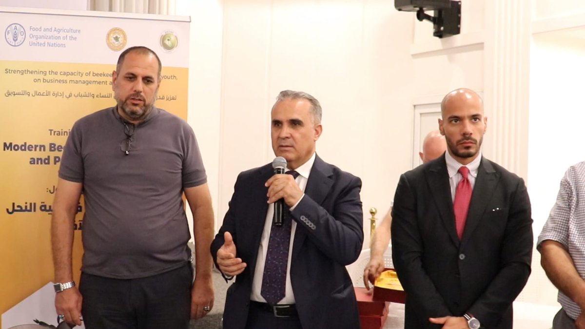 During the closing of the W/S on modern beekeeping🐝techniques &amp; pest management, <a href="/shajjhassan/">Salah El Hajj Hassan</a>, head of plant protection at DoA &amp; beekeeping association in Nineveh, highlighted that:
🍯 developed capabilities at the ToT level are key towards scaling up capacities.