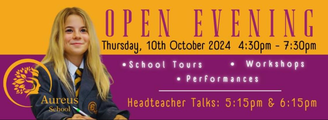 Join us for our Open Evening on Thursday, 10th October 2024. Meet our wonderful students and staff, and listen to a speech from Kirsty Rogers, our Headteacher.