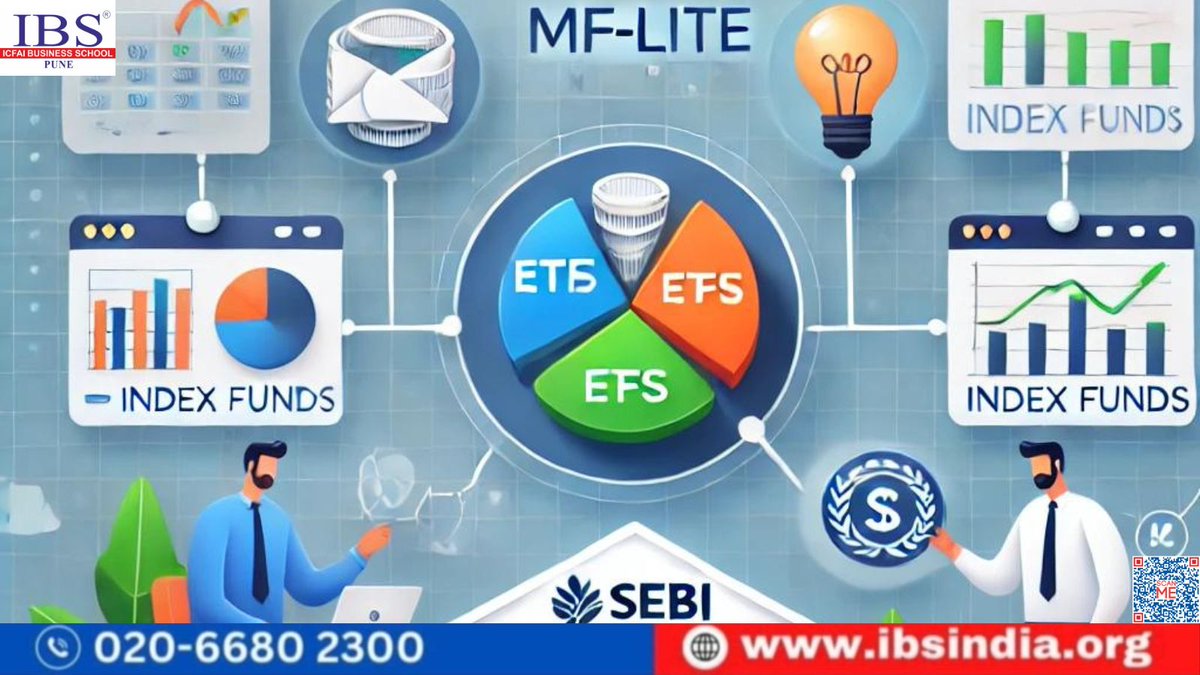 PuneIbs's tweet photo. 🏦SEBI is set to launch MF-Lite, a simplified framework for passive mutual funds, making ETFs and index funds more accessible and affordable for retail investors while promoting financial inclusion.

#SEBI #MFLite #PassiveInvesting #MutualFunds #ETFs #ibspune https://t.co/Ke6I41p8fd