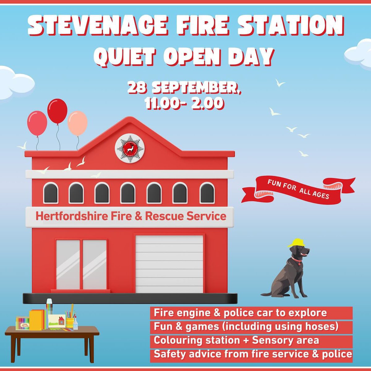HertsFireDog's tweet image. A busy day for us today as we attend 2 @HFRS events.

First off, we’re at Stevenage #FireStation for their Quiet #OpenDay before heading off to @Ricky_fire_999 for the remainder of their #OpenDay.

Hopefully , we’ll see you at one of these 🚒👌