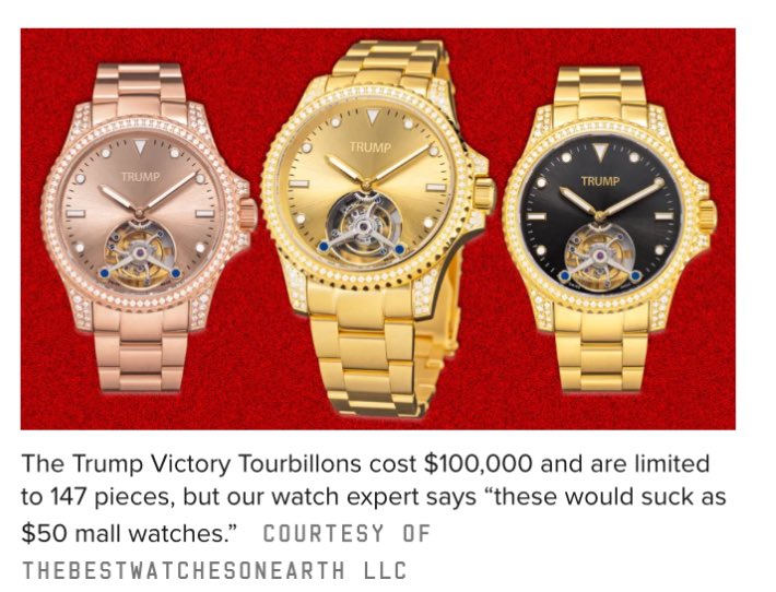 chipleakas's tweet photo. @RpsAgainstTrump These would suck as $50 mall watches! 😂🤣 https://t.co/RdDVoOMlji