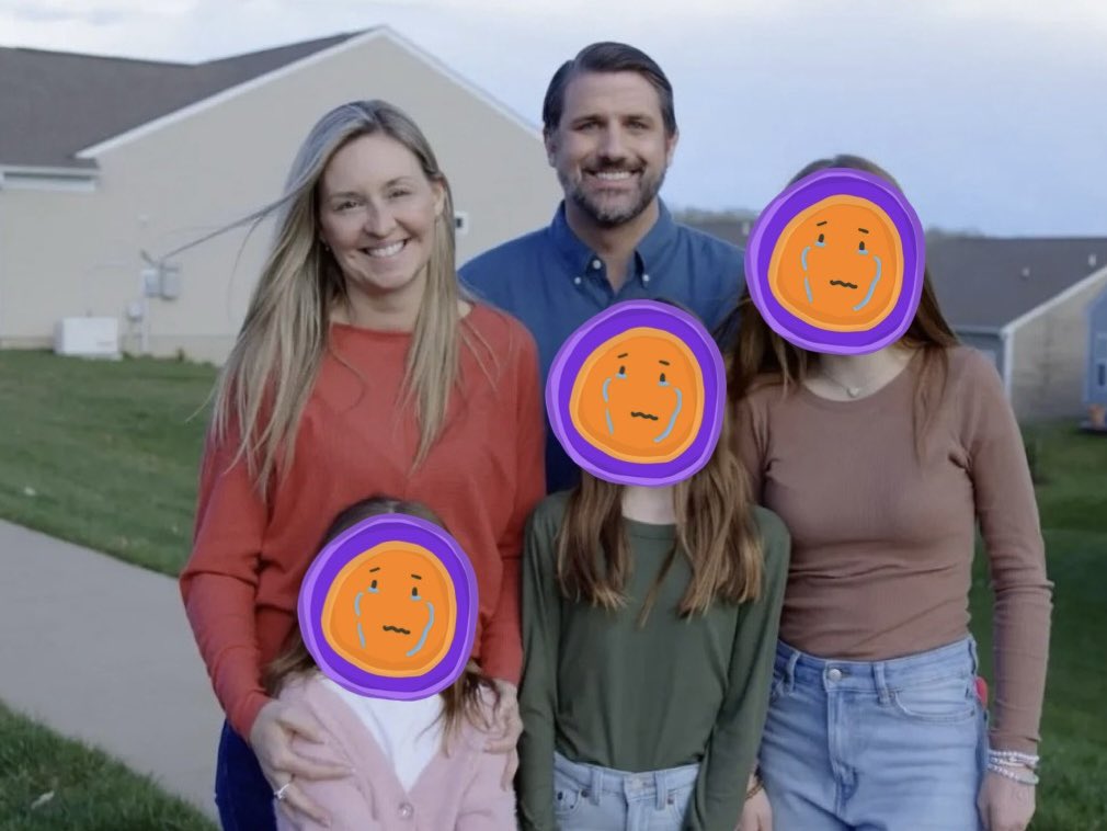 MamaSissieSays's tweet photo. So not only does Derrick Anderson think we’re so stupid we wouldn’t notice the fact he borrowed a whole ass family for his campaign ads…

…but he’s also running on an anti-choice platform for a party that says “childless people don’t have a stake in America” 🧵 https://t.co/nkOTVesF48