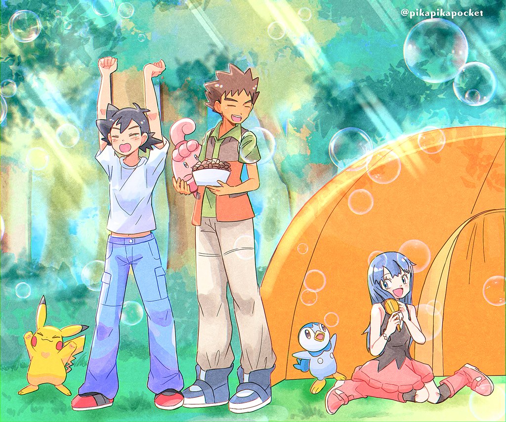 pika2pocket's tweet image. アニポケダイパも18thおめでと！💎⚪️