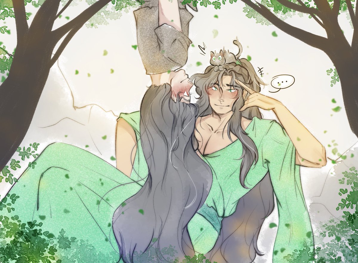 Nany_Agos's tweet photo. Kunlun is very amused by the little ghost💞 Poor baby DaQing he just wants to nap,,,

#weilan #guardian #巍澜 #镇魂 #fanart https://t.co/G5pR5le4BI