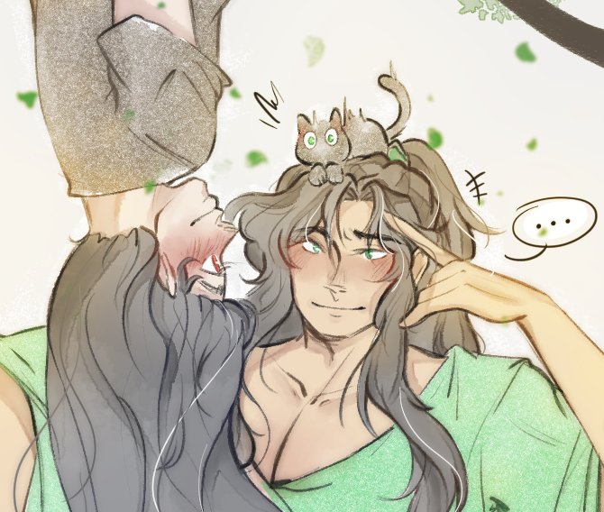 Kunlun is very amused by the little ghost💞 Poor baby DaQing he just wants to nap,,,

#weilan #guardian #巍澜 #镇魂 #fanart