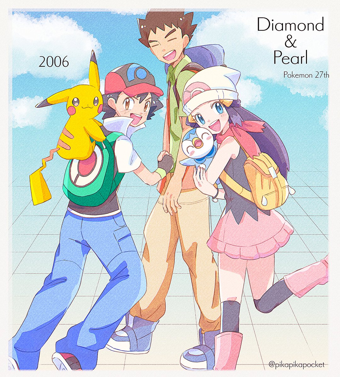 pika2pocket's tweet image. アニポケダイパも18thおめでと！💎⚪️