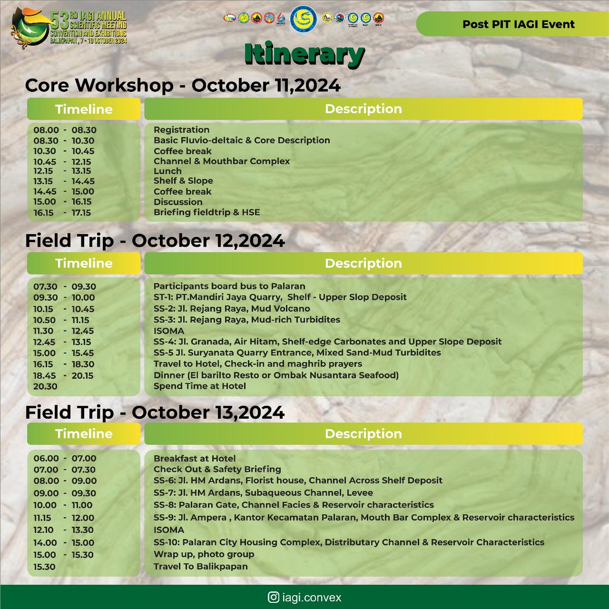 iagi_official's tweet photo. IAGI Core Workshop and Fieldtrip, a post-event of The 53rd IAGI Annual Scientific Meeting, Convention, and Exhibition with expert guide from Thomas Yoga, @pertamina 
https://t.co/9q1CeWCMDQ

#balikpapan #mahakam #iagi #pitiagi2024 #workshop #fieldtrip #geology https://t.co/Rx4N94E5sJ