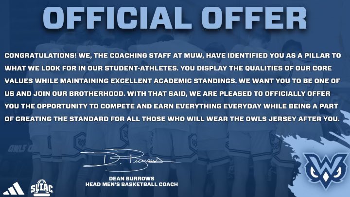 Chlamey33's tweet photo. After a great visit I am blessed to receive an offer from @MUWHoops @DBurrows302 @Coachjoelfloyd @Pro1Basketball @omhsbasketball https://t.co/FgDuwjhd6U