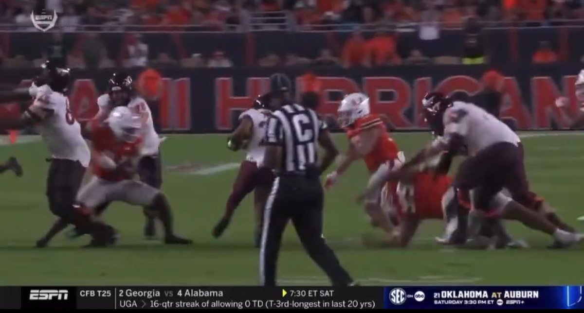 KHughesy7's tweet photo. @hokiesports What a “hold”. If our player would only learn how to pancake block we would’ve won https://t.co/Yb7H8ThTOZ