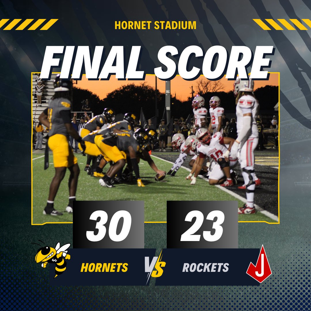 _ECAthletics's tweet photo. 🏈🏈Way to open up district play with huge win over Judson! Great job Hornets! 💛🖤🐝🏈
@_ECFootball @ECISDtweets @ECHShornets @booster_ec @ArriolaSuzette @joehubb74 @maggiwelham https://t.co/ailYKcCBnZ