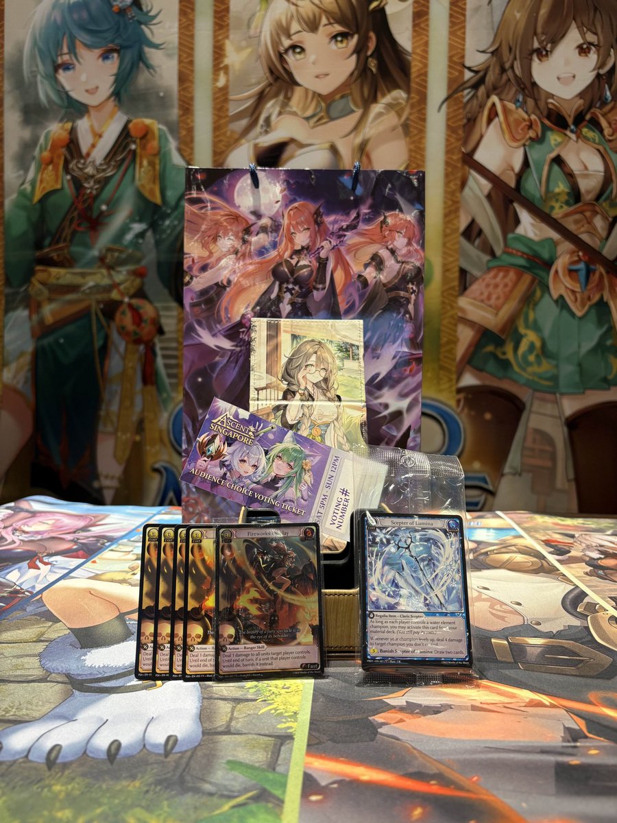 Giveaway announcement! Unable to attend Ascent Singapore? We have you covered with an Ascent Singapore at-home giveaway!

One winner will have the chance to win an Ascent Singapore-themed Grand Archive goodie bag!

Prizes:
- 1 Kongming Deck Box
- 1 Tristan Bag
- 1 Proxia Pack
- 1