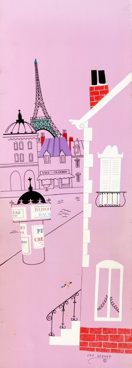 ani_obsessive's tweet photo. Background paintings by Irv Wyner for the Daffy Duck cartoon Stork Naked (1955), dir. Friz Freleng, Warner Bros. Cartoons https://t.co/IV2jiP52iO
