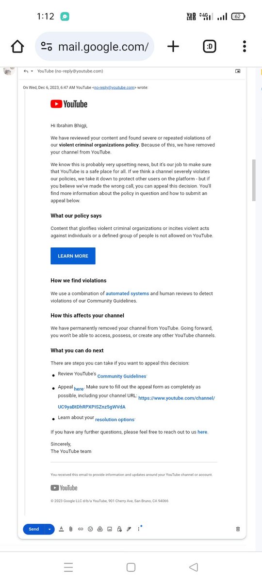 IbrahimBhigji1's tweet photo. Dear @TeamYouTube

My YouTube channel IbrahimYouTube 

#fakestrike

#Insaf
ChannelLink:-
https://t.co/B4iYOSVaFo

PLEASE_recover_my channel https://t.co/uSFjACcW8E