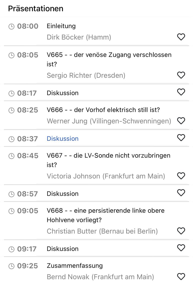 Christian-H. Heeger (@christianheeger) on Twitter photo Guten Morgen Hamburg! ☀️
Schrittmacher praktisch 2024 - Was mache ich, wenn...
Samstag 08:00 - 09:30
Deutsche Rhythmus Tage
• Saal X1
<a href="/SergioRichterMD/">Sergio Richter</a> <a href="/ViclouiseJ/">Victoria Johnson</a>
C. Israel B. Nowak D. Böcker
<a href="/DavidDuncker/">David Duncker</a> <a href="/C_Meyer_MD/">Christian Meyer, MD, MA</a> <a href="/Phiso_de/">Philipp Sommer</a>
<a href="/AGEP_DGK/">AGEP</a> <a href="/YoungDgk/">Young DGK</a> Guten Morgen Hamburg! ☀️
Schrittmacher praktisch 2024 - Was mache ich, wenn...
Samstag 08:00 - 09:30
Deutsche Rhythmus Tage
• Saal X1
<a href="/SergioRichterMD/">Sergio Richter</a> <a href="/ViclouiseJ/">Victoria Johnson</a>
C. Israel B. Nowak D. Böcker
<a href="/DavidDuncker/">David Duncker</a> <a href="/C_Meyer_MD/">Christian Meyer, MD, MA</a> <a href="/Phiso_de/">Philipp Sommer</a>
<a href="/AGEP_DGK/">AGEP</a> <a href="/YoungDgk/">Young DGK</a>