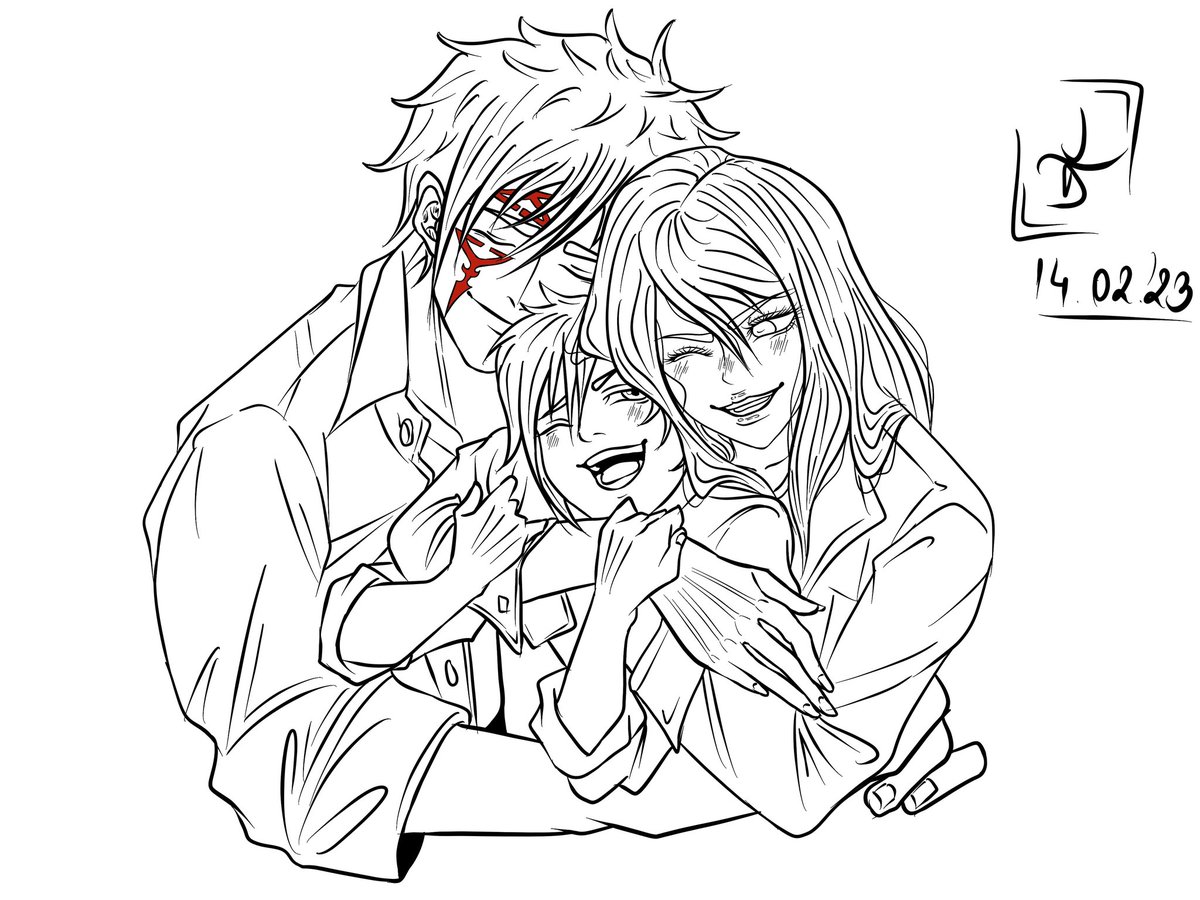 Just found an old lineart with #Jerza and their little sunshine. 
I call it " A family portrait" 💙💜❤️

#FairyTail #FairyTail100YearsQuest #lineart #digitalart #ErzaScarlet #jellal #Erza