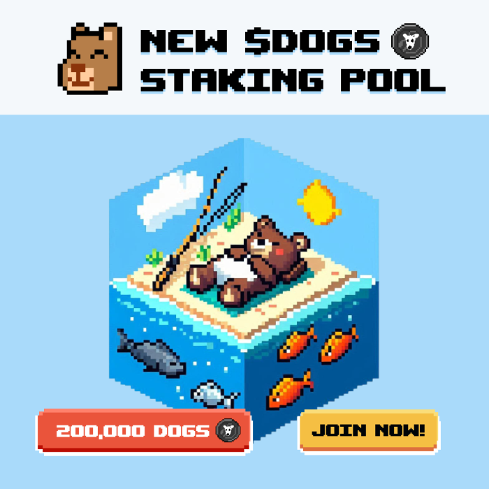 CatchTON_app's tweet photo. NEW $DOGS Staking Pool is LIVE! 🚀

The time to grow your $DOGS is NOW!  
 We’re thrilled to announce the launch of new staking pool with a massive 200,000 $DOGS up for grabs! 💰

⏳ The more you stake, the more you earn! Start staking now and watch your $DOGS grow. ✨ 

👉 Stake here: https://t.co/gLo7ic60eO