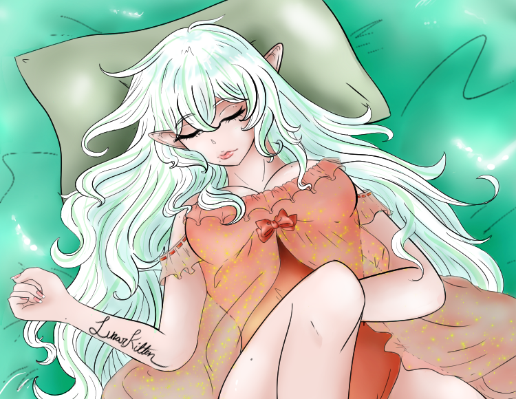 I did the hair on stream but I had to keep going to finish this. It's not a commission this was all for fun...and pain lol but this an oc that I've made for a story. Maybe if anyone is interested I can talk more about her #vtuber #art #ocart