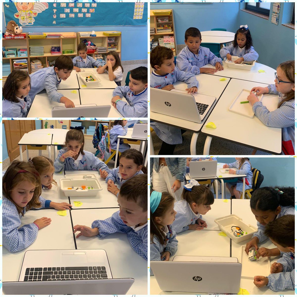 colsanvicente's tweet image. ¡Qué divertido es trabajar en equipo🫂 y ver que juntos somos capaces de crear cosas maravillosas 🤖!Gracias a las monitoras de @Robotix_educa por visitarnos un año más😊