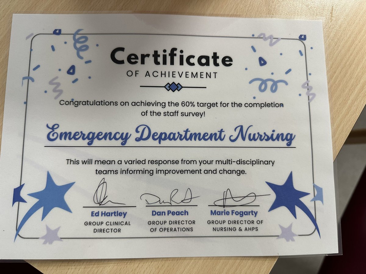 Liz (@liz_dean2020) on Twitter photo Well done ED on achieving the 60% target for nursing staff completing the staff survey!!! Itās a great achievement šŖš»
#teamEM
<a href="/MarieFogarty7/">Marie Fogarty</a> <a href="/DPeach22/">Daniel Peach</a> <a href="/DrEdHartley/">Ed Hartley</a> <a href="/AdrianCabaluna/">Adrian Cabaluna</a> Well done ED on achieving the 60% target for nursing staff completing the staff survey!!! Itās a great achievement šŖš»
#teamEM
<a href="/MarieFogarty7/">Marie Fogarty</a> <a href="/DPeach22/">Daniel Peach</a> <a href="/DrEdHartley/">Ed Hartley</a> <a href="/AdrianCabaluna/">Adrian Cabaluna</a>