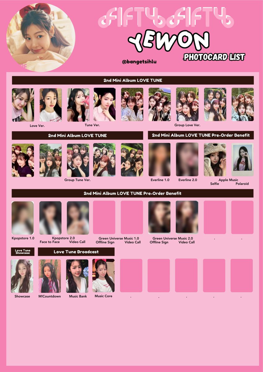 FIFTY FIFTY PHOTOCARD TEMPLATE YEWON HANA ATHENA Fifty Fifty Love