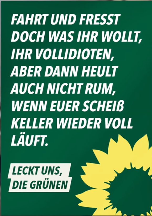 Nele (@nele_motzt) on Twitter photo Wenn das ein echtes Wahlplakat ist: Chapeau!
Eine richtige Aussage UND eigentlich trotzdem genau auf dem Niveau auf dem die CDU/CSU sich mit ihren eigenen Plakaten und Memes bewegt! Wenn das ein echtes Wahlplakat ist: Chapeau!
Eine richtige Aussage UND eigentlich trotzdem genau auf dem Niveau auf dem die CDU/CSU sich mit ihren eigenen Plakaten und Memes bewegt!