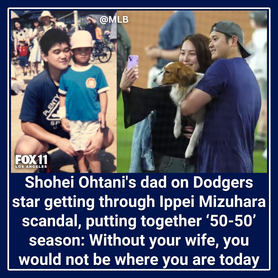 FOXLA's tweet photo. Shohei Ohtani's father published an open letter in a Japanese newspaper congratulating the #Dodgers star and revealing that even he had no idea that his famous son was getting married in the offseason. English translation of the dad's message to Shohei:  https://t.co/PzcPljU6W8 https://t.co/D2P4KOJ7RJ