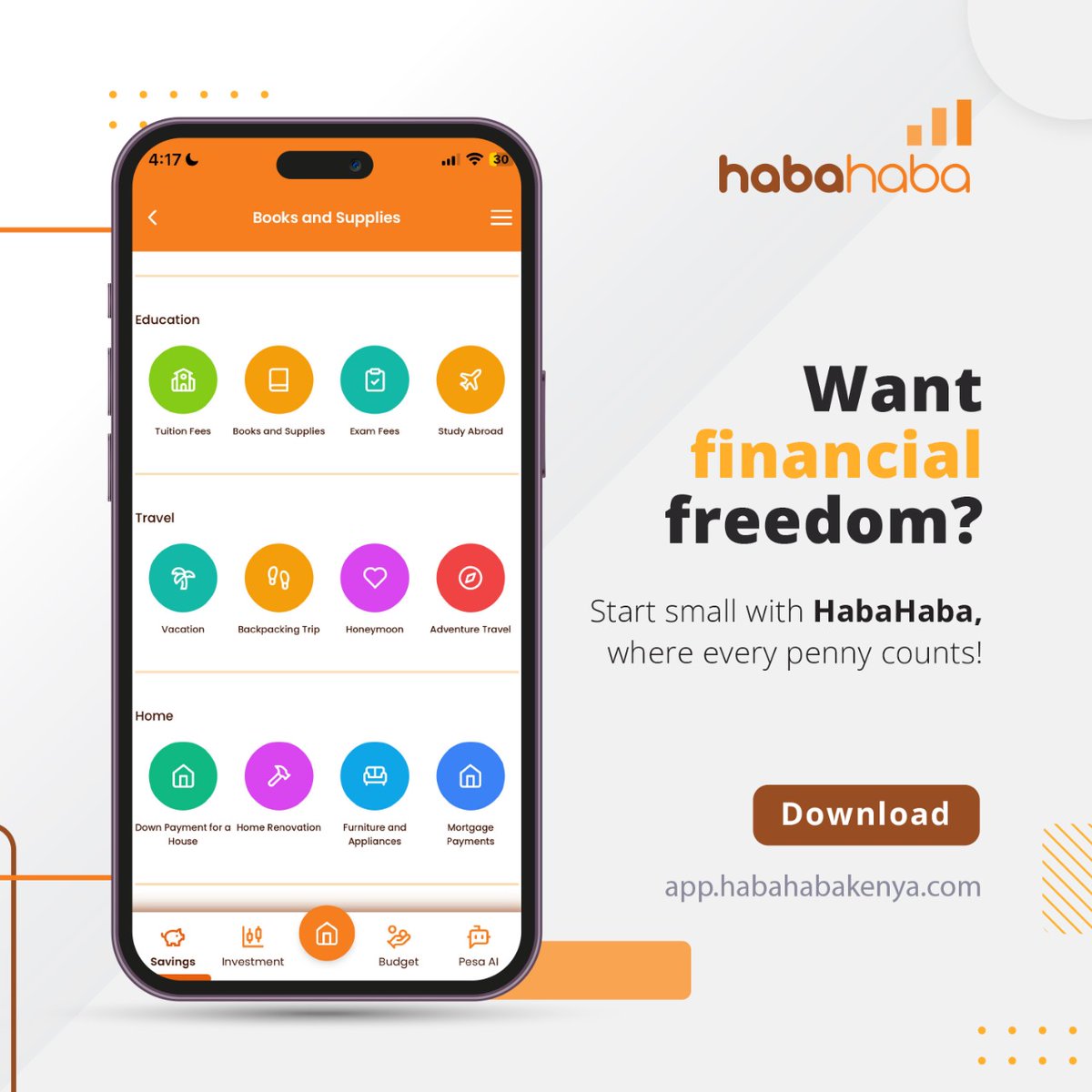 Ireenah_'s tweet photo. Whether you're saving for the short term or investing for the future, HabaHaba provides the perfect tools to help you succeed financially. Start building today. #GrowWithHabaHaba Save Na HabaHaba. https://t.co/oVEs3IzvbF