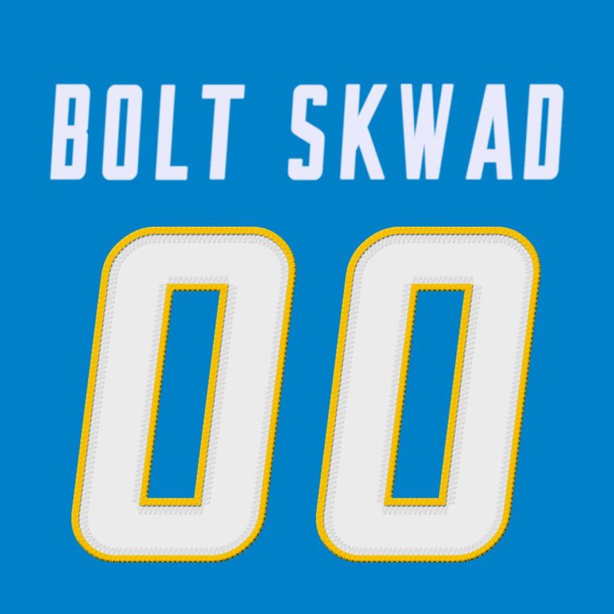 BoltSkwad's tweet photo. Gotta give a silent shoutout for my own personalized Chargers number and name font graphic. You know who you are. #MuchLove ๐ค๐ผโก๏ธ๐ค๐ผ https://t.co/gRAVeb125h