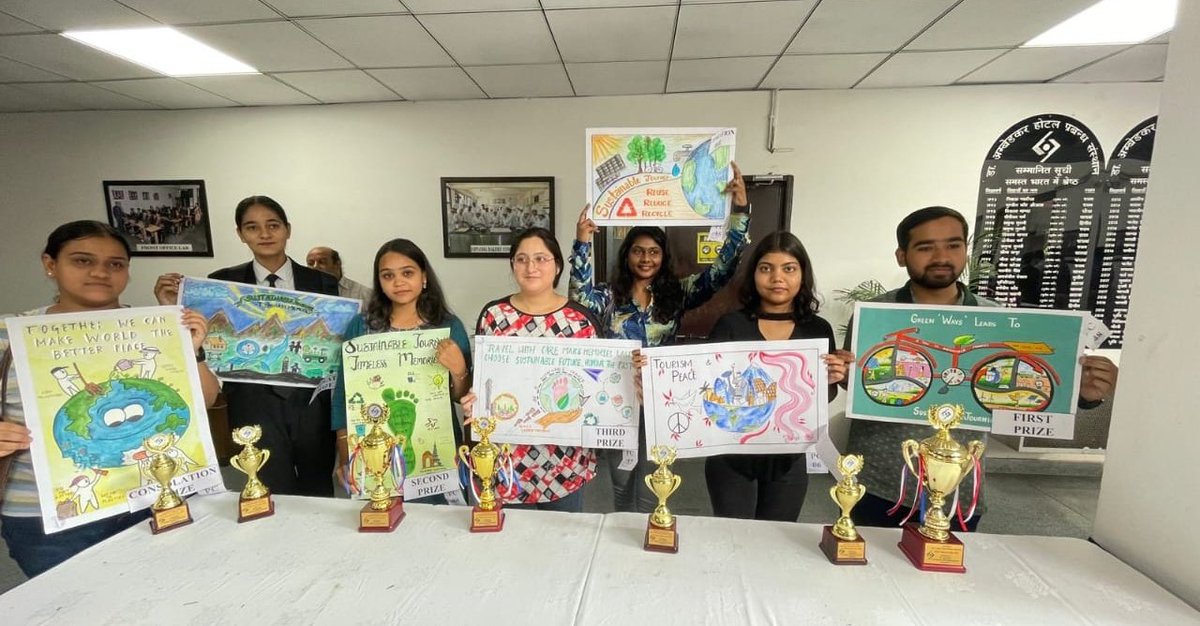 aihm_chd's tweet image. "Exciting vibes at AIHM for Tourism Day! Our poster making competition brought together creative minds from 11+ colleges, showcasing the beauty of travel and culture.   Let’s celebrate our love for tourism!"  #TourismDay #AIHM #postermaking @aihm_chd @Nchmct1