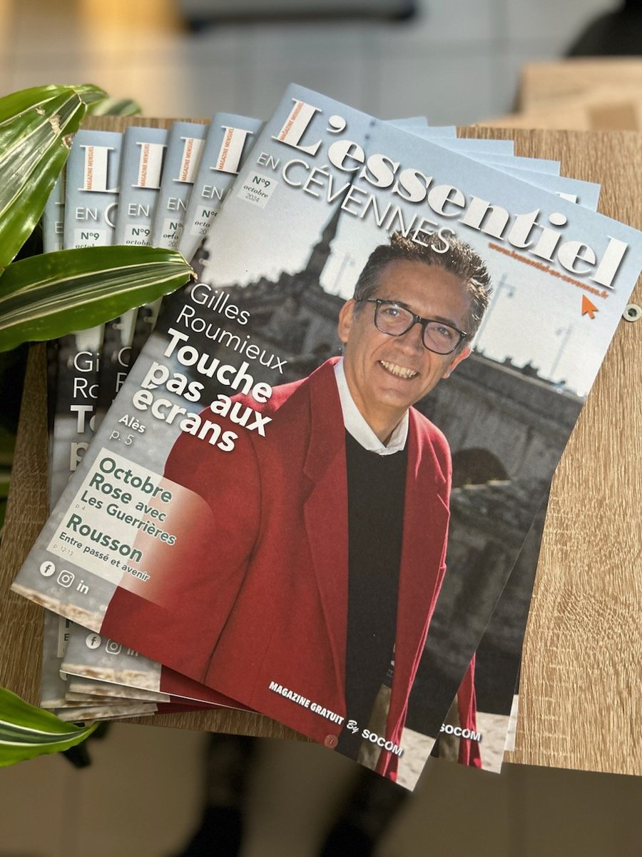G_Roumieux's tweet photo. Le magazine gratuit L'essentiel en Cévennes vient de sortir. 
Merci à Ghislain Eyraud, directeur de SOCOM, et à Patricia Duvernet, la graphiste, de mettre en lumière le nouveau projet pédagogique "Touche pas aux écrans".🙏
A découvrir dans les pages intérieures. https://t.co/LTalwETjXd