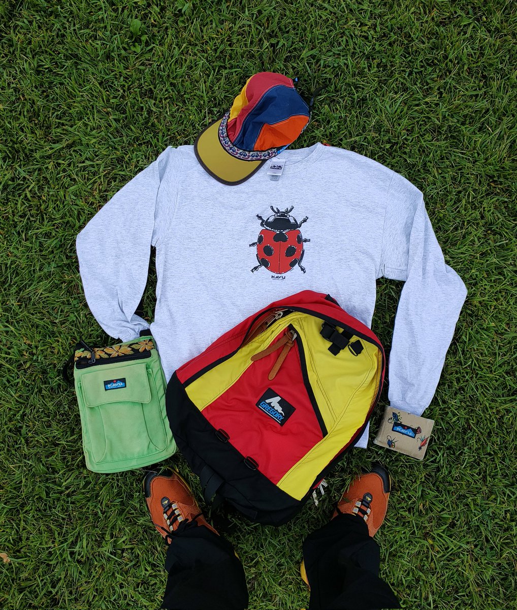 ストラップキャップで知られているアウトドアブランド　#KAVU から
私が描いた　#テトウムシ　の長袖Ｔシャツとスウェットが発売されています　大好きブランドなので嬉し過ぎ🐞　#タダサトシ　#カブトくん　#株式会社エイアンドエフ　#backstreet　#グレゴリー　aandfstore.com/products/19823…