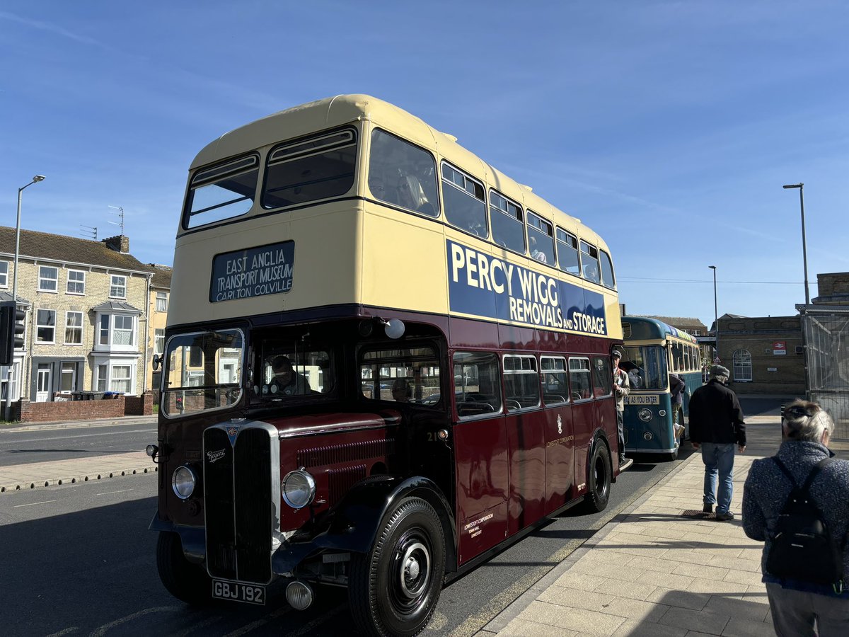 WherryLines's tweet photo. Also today is the start of the @EATransportMus #TrolleyBus Weekend with free vintage bus service connecting #Lowestoft station with the museum. https://t.co/MqCRWfm1BA