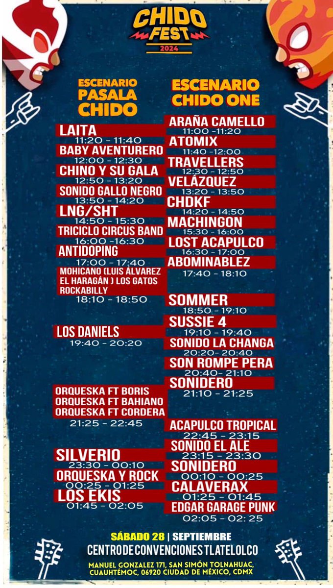 UnderMX's tweet image. MAÑANA Sábado 28 de SEPTIEMBRE nos vemos en punto de las 5PM con @antidopingmx que estará a cargo de la gozadera en el #ChidoFest  en Centro de Convenciones Tlatelolco !! 💚💛❤️
Boletos en Passline y taquillas del lugar 📷