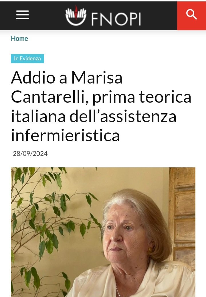 Ordine Professioni Infermieristiche SP (@opilaspezia) on Twitter photo Dal sito <a href="/FNInfermieri/">FNOPI.IT</a> una notizia che ci colpisce e che addolora.
Addio Prof, una persona ed una professionista con visione molto moderna e molto vasta.
Riposi in pace.
❤️🩹😩💐
<a href="/Agenas_Salute/">Agenas</a>
<a href="/MinisteroSalute/">Ministero della Salute</a>
<a href="/silvestro_gi/">SilvestroGi</a>
<a href="/paolodelbufalo1/">Pdbu</a>
<a href="/Corriere/">Corriere della Sera</a>
<a href="/ComuneMI/">Comune di Milano</a>
<a href="/AlphaItalia/">ALPHA ALPHA BETA Chapter of Sigma - Italia</a> Dal sito <a href="/FNInfermieri/">FNOPI.IT</a> una notizia che ci colpisce e che addolora.
Addio Prof, una persona ed una professionista con visione molto moderna e molto vasta.
Riposi in pace.
❤️🩹😩💐
<a href="/Agenas_Salute/">Agenas</a>
<a href="/MinisteroSalute/">Ministero della Salute</a>
<a href="/silvestro_gi/">SilvestroGi</a>
<a href="/paolodelbufalo1/">Pdbu</a>
<a href="/Corriere/">Corriere della Sera</a>
<a href="/ComuneMI/">Comune di Milano</a>
<a href="/AlphaItalia/">ALPHA ALPHA BETA Chapter of Sigma - Italia</a>