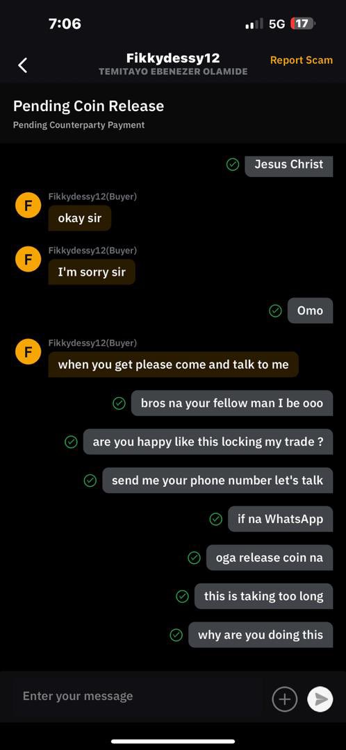 IEhiwe's tweet photo. @BybitAfrica On bybit P2P i want to sell coin 🪙 but unfortunately I came in contact with a scammer , he maliciously hold my bitcoin for 3 days  he told me that the current rate of bitcoin is high that he can’t buy for that price so I told him to cancel the trade that’s the amount I want sell https://t.co/whhZuaLGBp