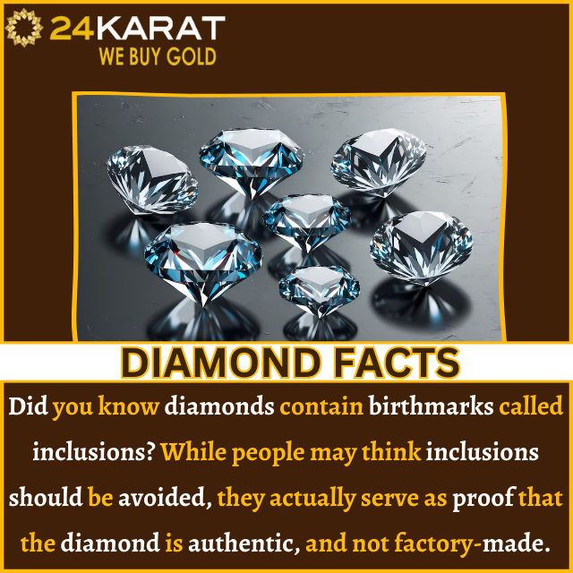 webuygoldsilver's tweet image. Did you know diamonds contain birthmarks called inclusions? While people may think inclusions should be avoided, they actually serve as proof that the diamond is authentic, and not factory-made.

#didyouknowthat #didyouknowfacts #diamondfact #diamondbuyer #goldfacts
