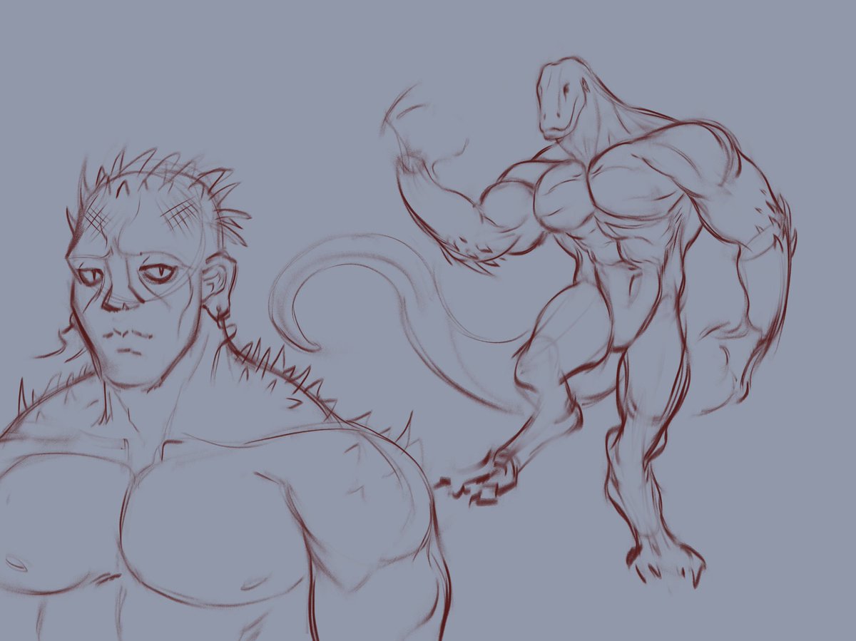 ExodusLexicon's tweet photo. @artOfKurzweil Hey! I was also working on sketches of a Pathfinder character!
They’re a Shisk-Beastkin Monk Werecreature named Loga Sachu https://t.co/yUiRTBW5WP