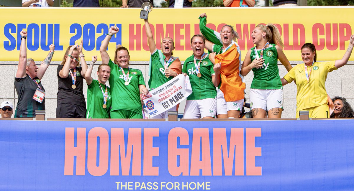Congratulations to our Ireland Women's Team on winning the Trophy Stage at the Homeless World Cup 🏆

🇮🇪 5-2 🇺🇸

The Men's Team finished 8th to cap off an excellent tournament 👏