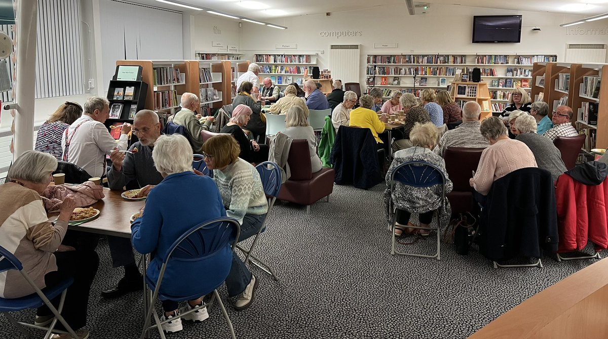 An absolutely fantastic time was had by all at our recent 🌹 ‘Lancashire Night’ and Hotpot supper 🥧 ☕️ with amazing performances by Sid Calderbank and Mark Dowding 🎶 🎤 👏 👏  <a href="/LancsLibraries/">Lancashire Libraries</a> <a href="/LancashireCC/">Lancashire County Council</a>