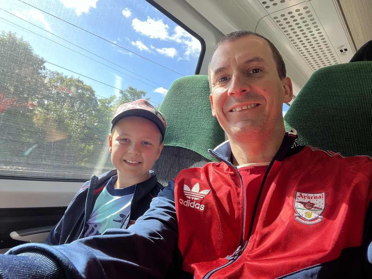 On his way to his first ever game. Big day. 

(If we lose he’s never coming again……)