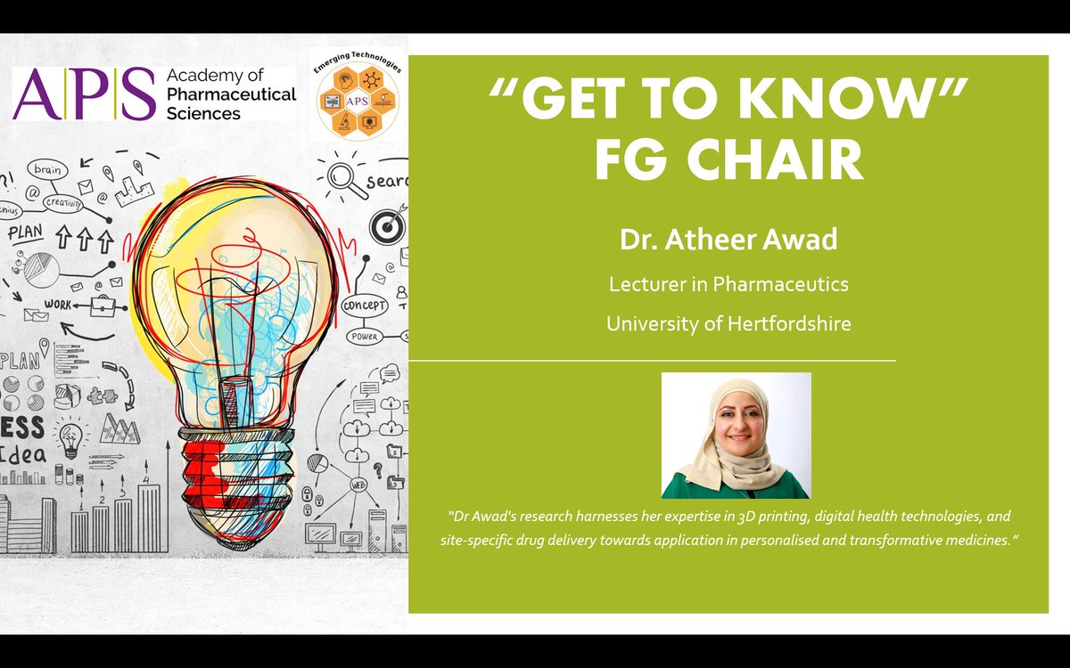 Our new series "Get To Know" is live now, so you will know more about people and works across our Focus Group.
This week, we love to introduce FC Chair - Dr. Atheer Awad - Lecturer in Pharmaceutics at University of Hertfordshire.
Let's stay tuned for more!!!
#FGExecutives