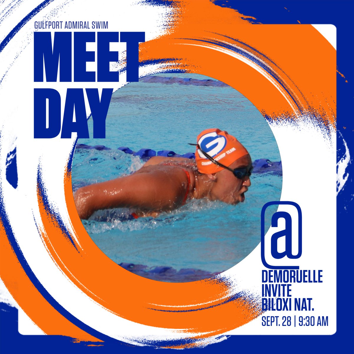 WAKE UP IT'S MEET DAY!
Last regular season meet is today at the Biloxi Natatorium. Go Admirals! #OneGPT #Hooyah